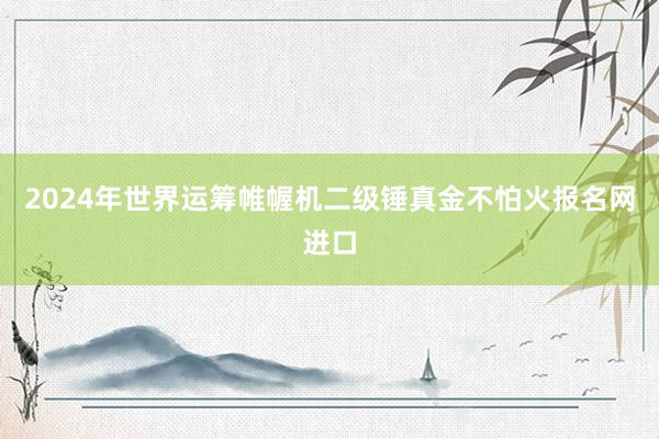 2024年世界运筹帷幄机二级锤真金不怕火报名网进口