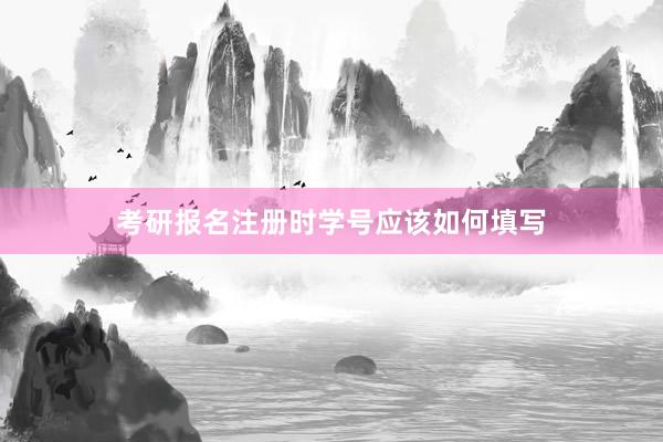 考研报名注册时学号应该如何填写